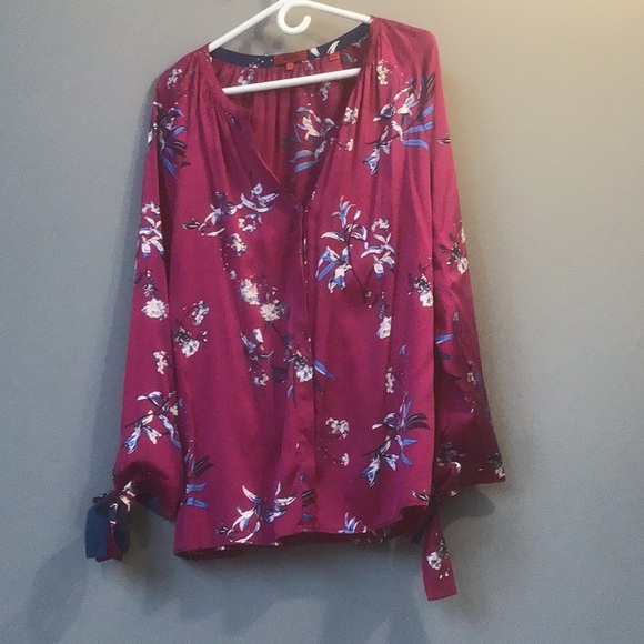 Hugo Boss Eronic violet floral Silk Blouse - Picture 5 of 7